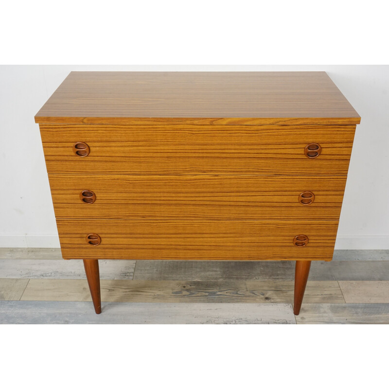 Set of 2 vintage chests of drawers in teak 60s 