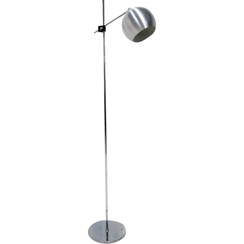 Scandinavian floor lamp in brushed steel