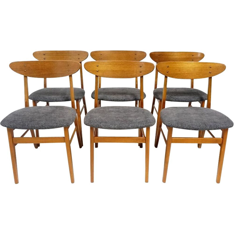Set of 6 chairs in teak by Farstrup