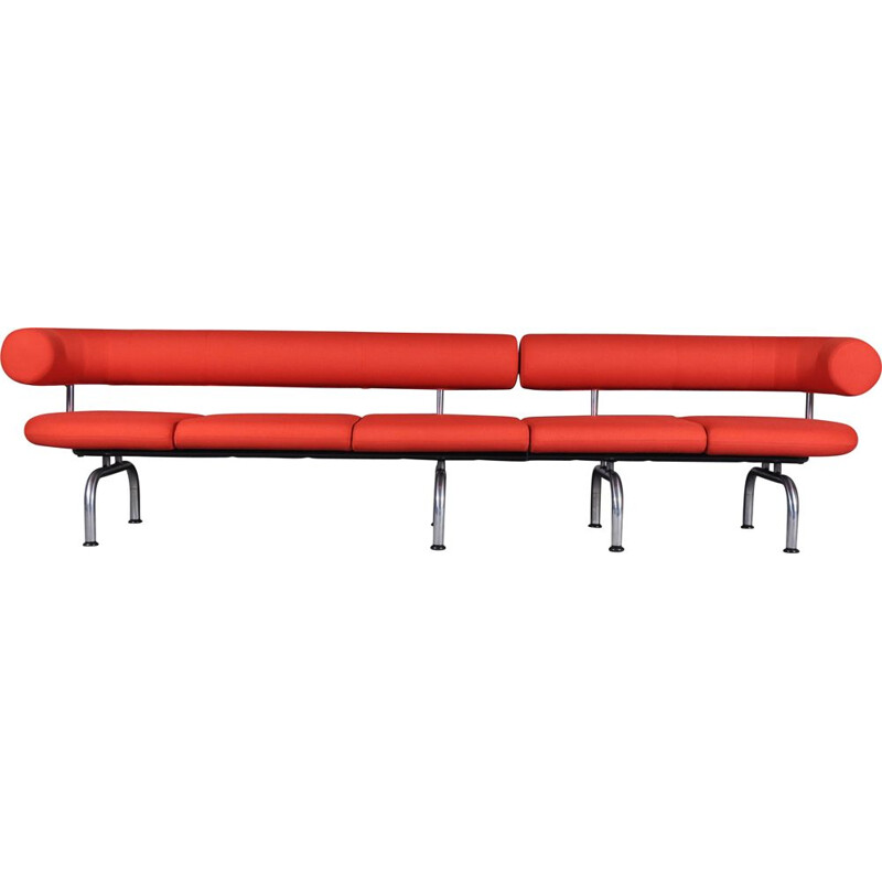 Pair of red Pipeline sofas for Erik Jørgensen