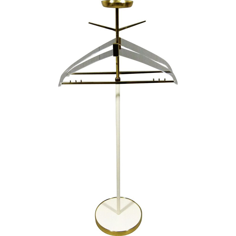 Vintage brass and plexiglass valet stand for Deutsche Werkstatten