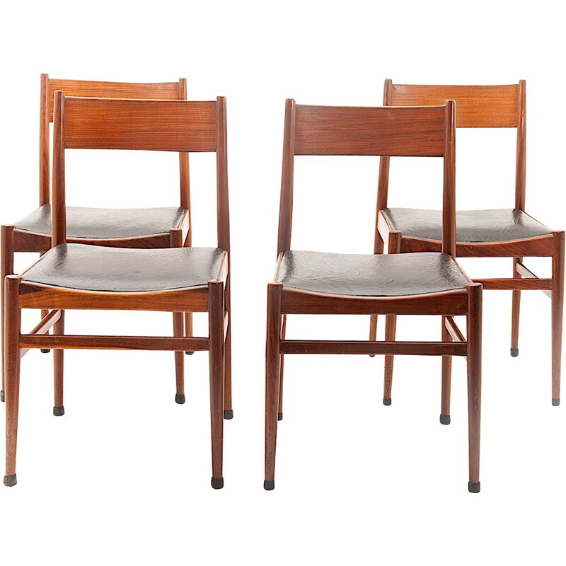 Set of 4 Italian vintage dining chairs by Consorzio Sedie Friuli