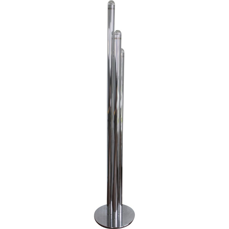 Silvered floor lamp in metal by Goffredo Reggiani