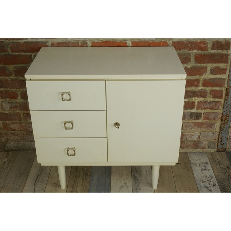 Meuble de rangement vintage blanc