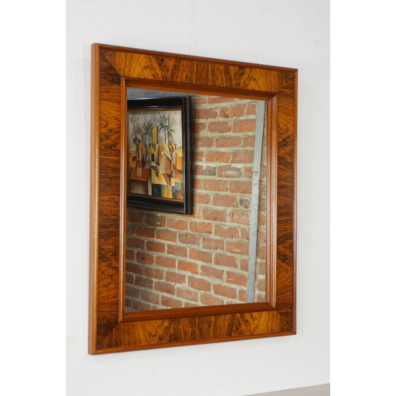 Miroir vintage rectangulaire en palissandre 1960