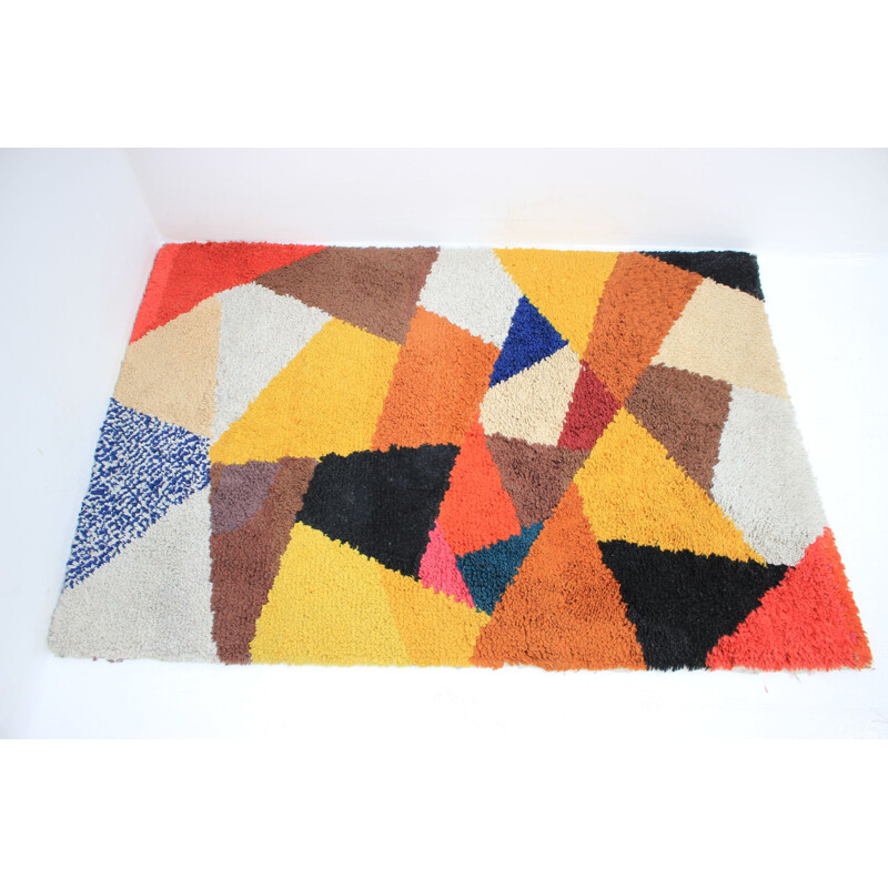 Vintage geometric rug Denmark 1960