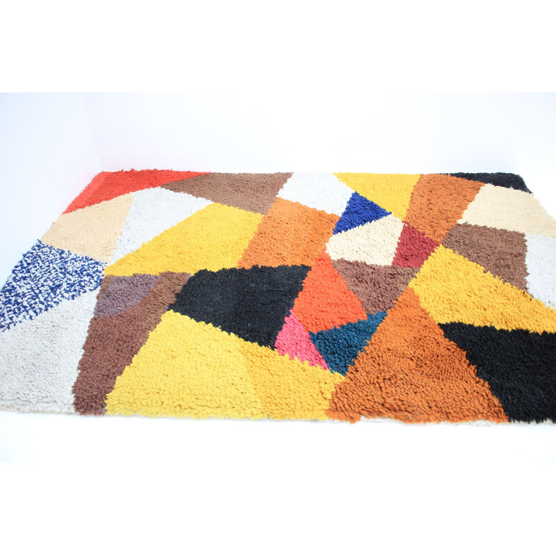 Vintage geometric rug Denmark 1960