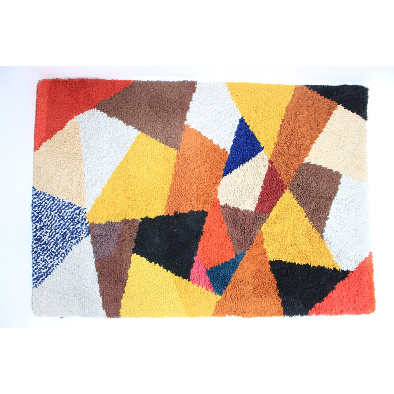 Vintage geometric rug Denmark 1960