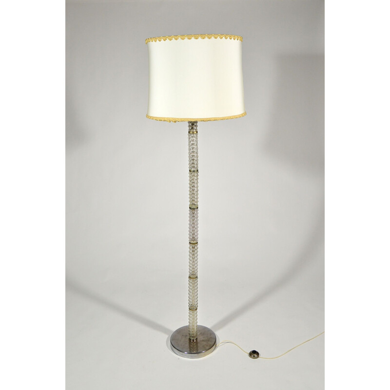 Vintage Floor Lamp by Ercole Barovier for Barovier & Toso, Murano glass frame, 1940s