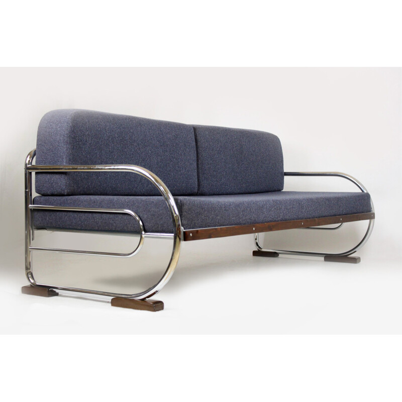 Vintage Daybed Sofa, Chrome Tubular Framed from Hynek Gottwald, 1930s 