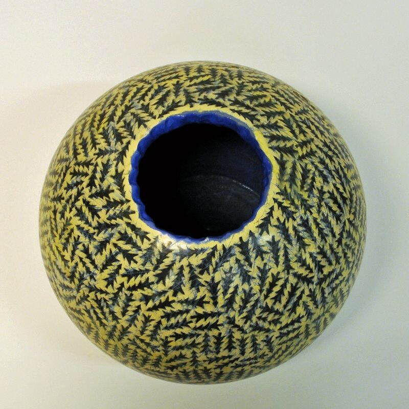 Vintage vase in ceramic, Round, Skog by Tor Alex Erichsen, Norway, 1991