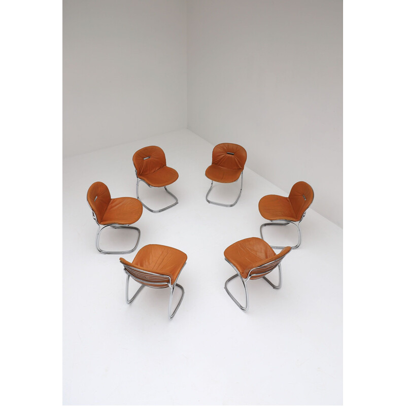 Set of 6 vintage chairs, Sabrina by Gastone Rinaldi for Rima, 1970s