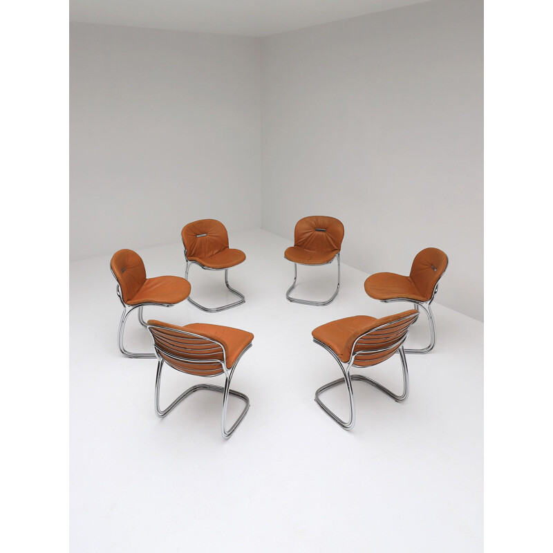 Set of 6 vintage chairs, Sabrina by Gastone Rinaldi for Rima, 1970s