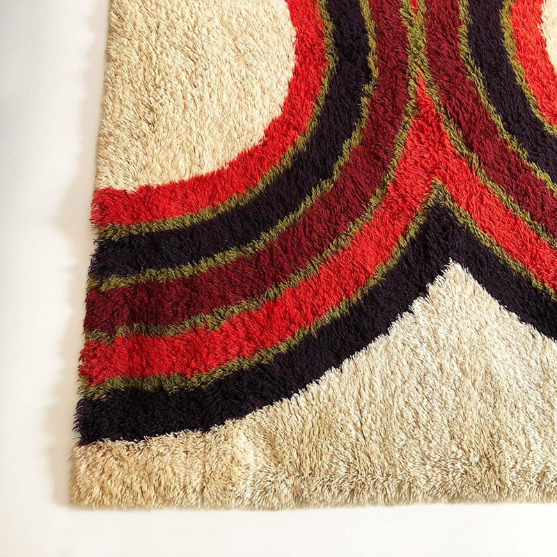 Vintage carpet RYA in Wool by Hojer Eksport Wilton, Danish, 1960s