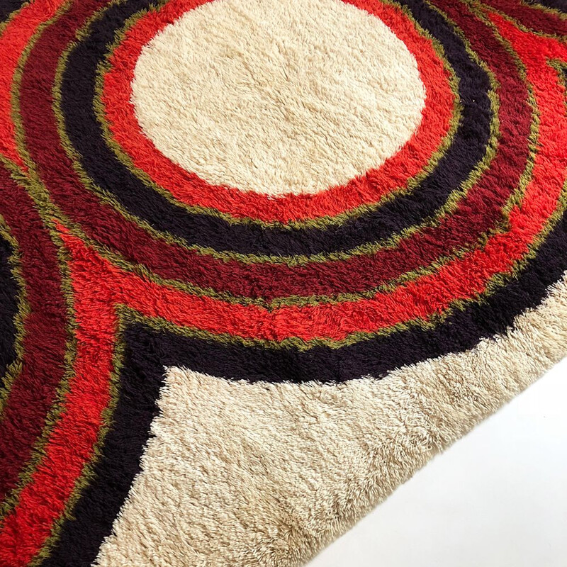 Vintage carpet RYA in Wool by Hojer Eksport Wilton, Danish, 1960s