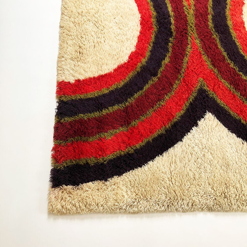 Vintage carpet RYA in Wool by Hojer Eksport Wilton, Danish, 1960s