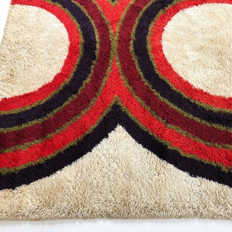 Vintage carpet RYA in Wool by Hojer Eksport Wilton, Danish, 1960s