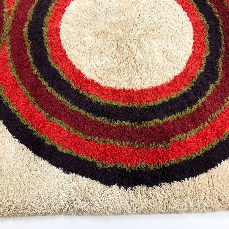 Vintage carpet RYA in Wool by Hojer Eksport Wilton, Danish, 1960s