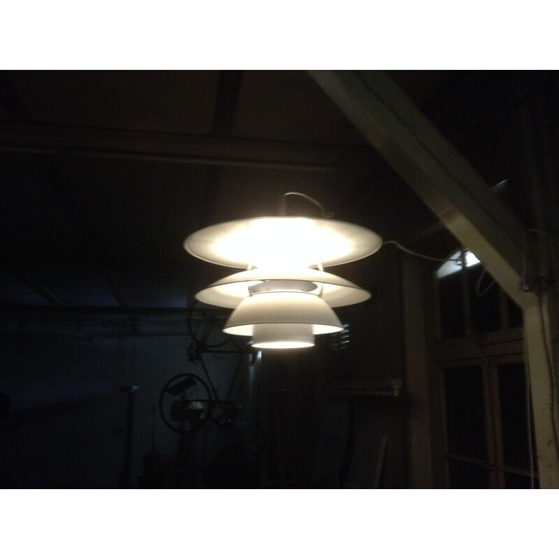 White metal hanging lamp, Poul HENNINGSEN - 1960s