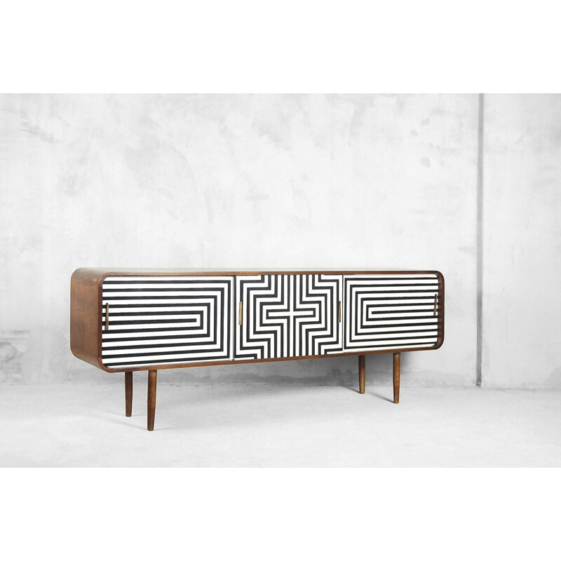 Vintage scandinavian rounded Sideboard in teak,1960