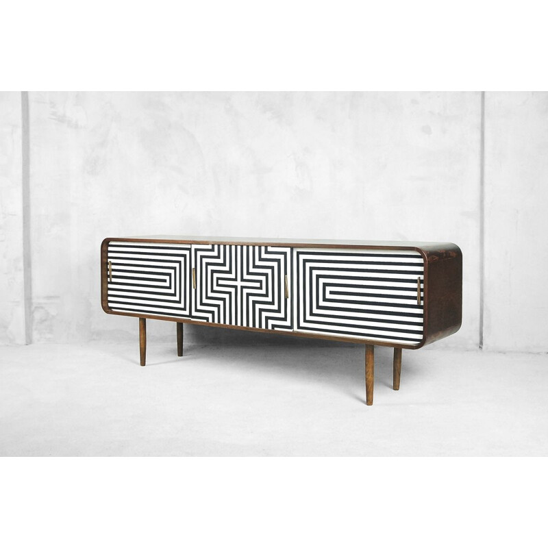 Vintage scandinavian rounded Sideboard in teak,1960