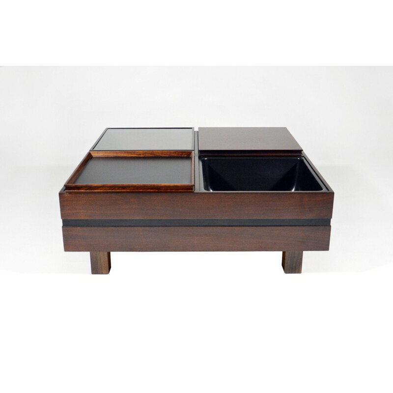 Table basse vintage en palissandre modulaire par Sormani,1960