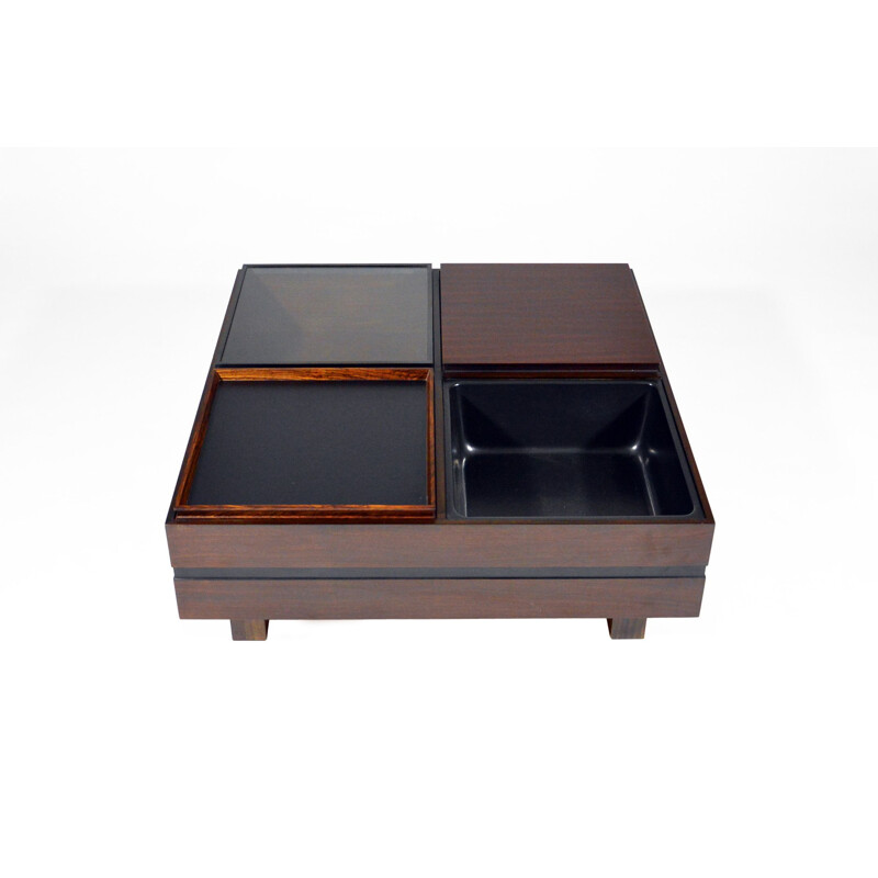 Vintage modular rosewood coffee table by Sormani,1960