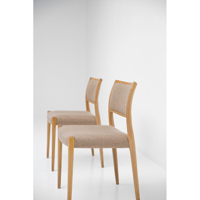 2 vintage dining chairs in teak model 80  by Niels Otto Møller,1960 