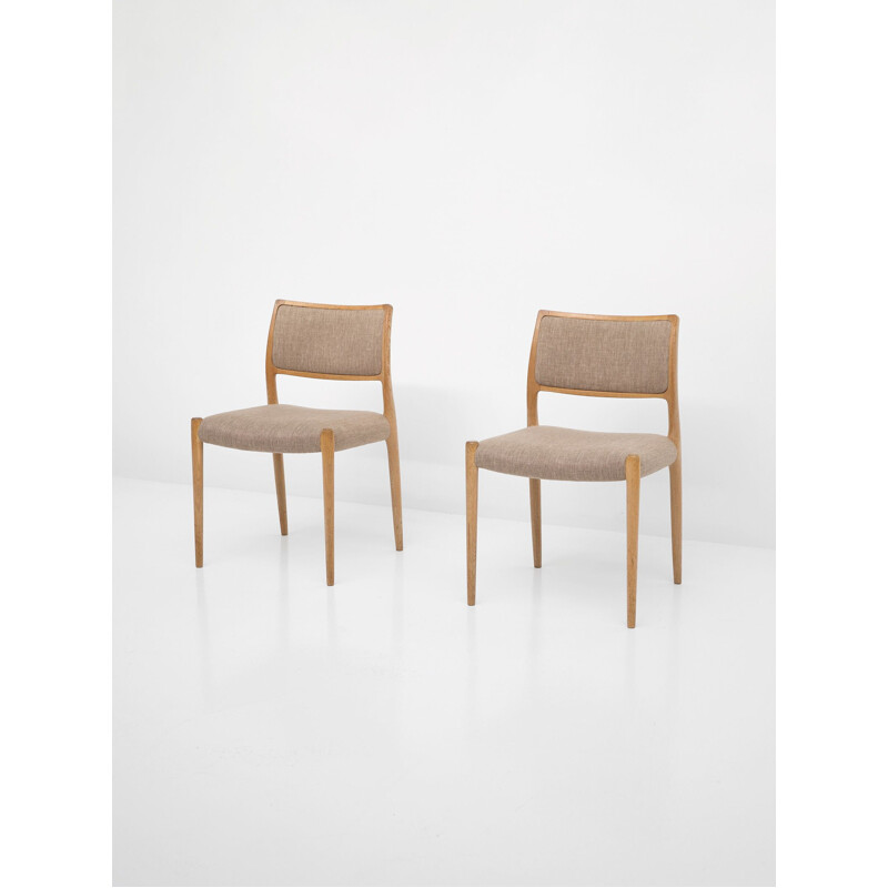 2 vintage dining chairs in teak model 80  by Niels Otto Møller,1960 