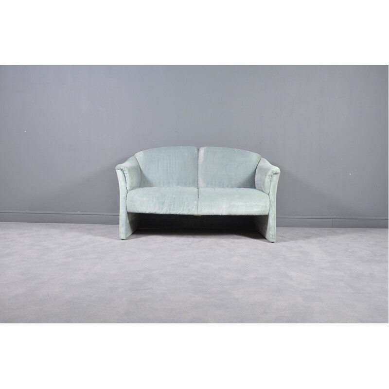 Vintage velvet mint  2-seater sofa by Walter Knoll 1980