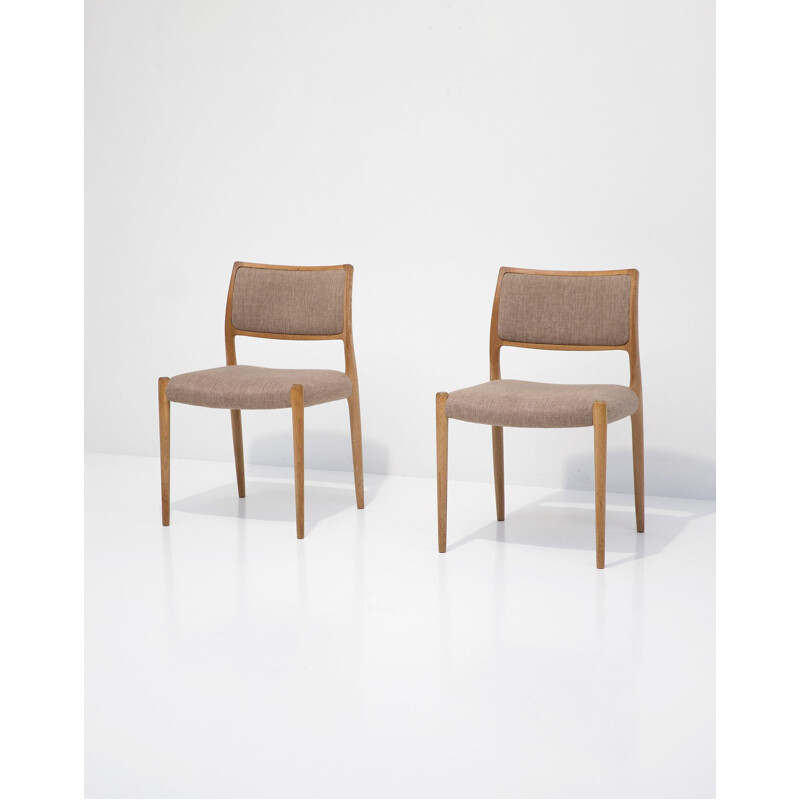 2 vintage dining chairs in teak model 80  by Niels Otto Møller,1960 