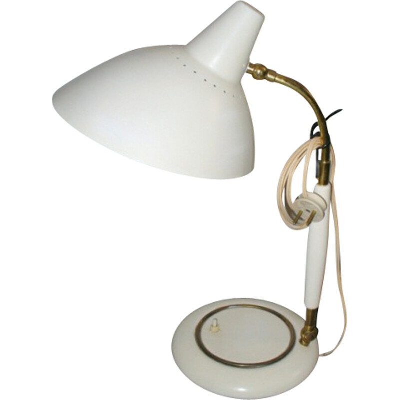 Italian beige lacquered metal lamp - 1950s