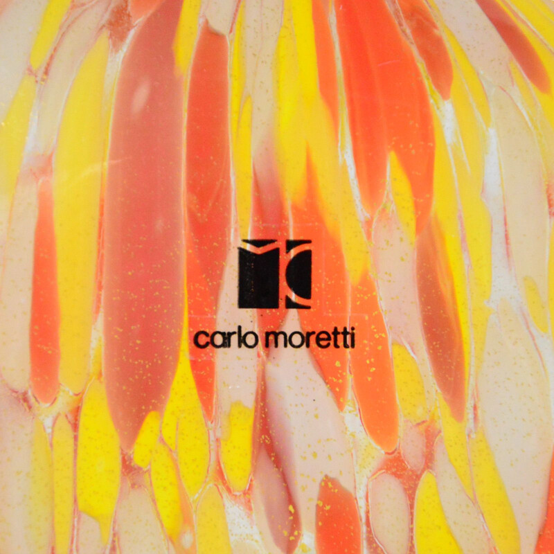 Bouteille vintage en verre de Murano par Carlo Moretti, Italie