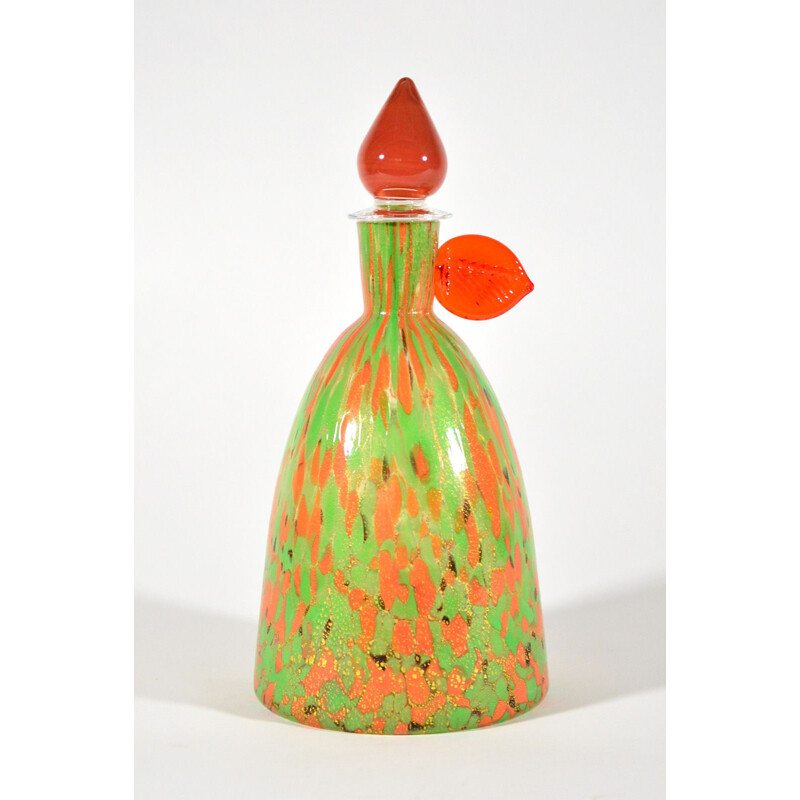 Vintage Bottle in Murano Glass by Carlo Moretti, Italy