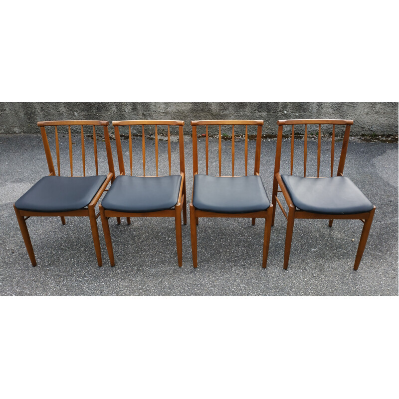 Set of 4 vintage chairs, Scandinavian, 1960s