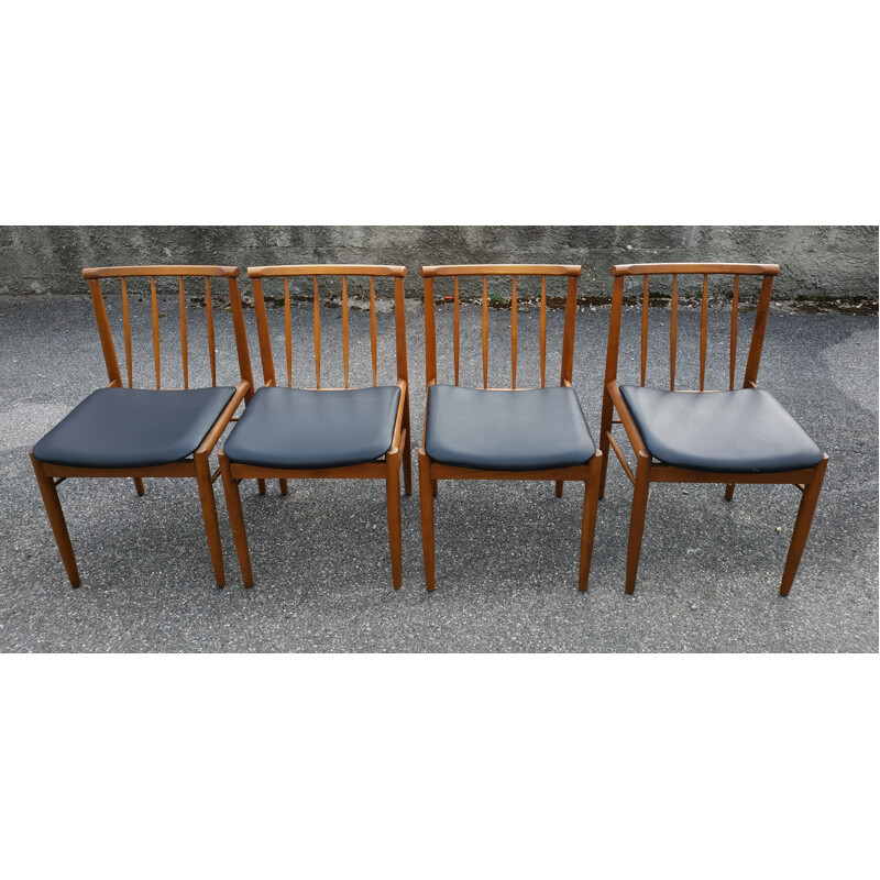 Suite de 4 chaises vintage scandinave années 60