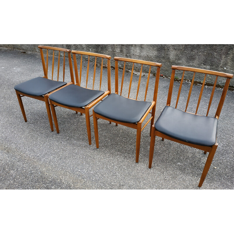 Set of 4 vintage chairs, Scandinavian, 1960s
