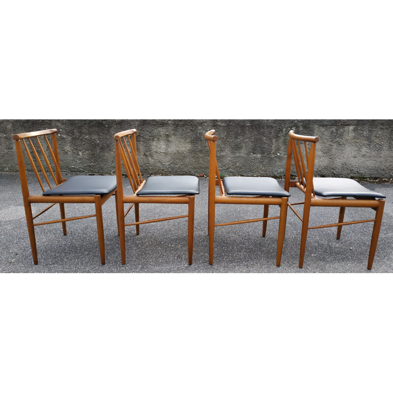 Set of 4 vintage chairs, Scandinavian, 1960s