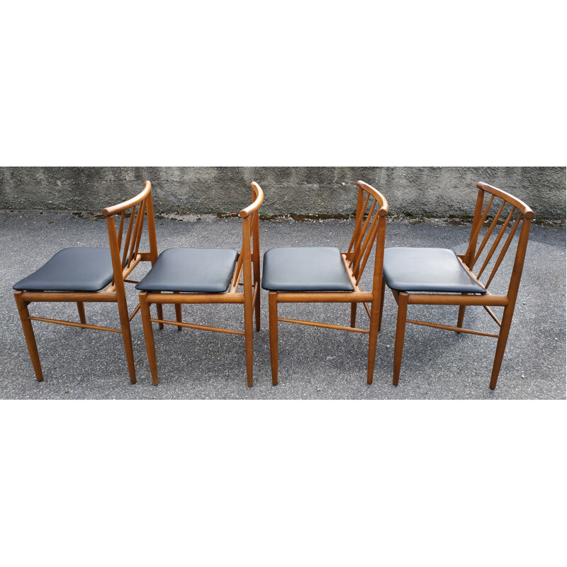 Suite de 4 chaises vintage scandinave années 60