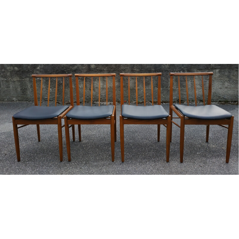 Set of 4 vintage chairs, Scandinavian, 1960s