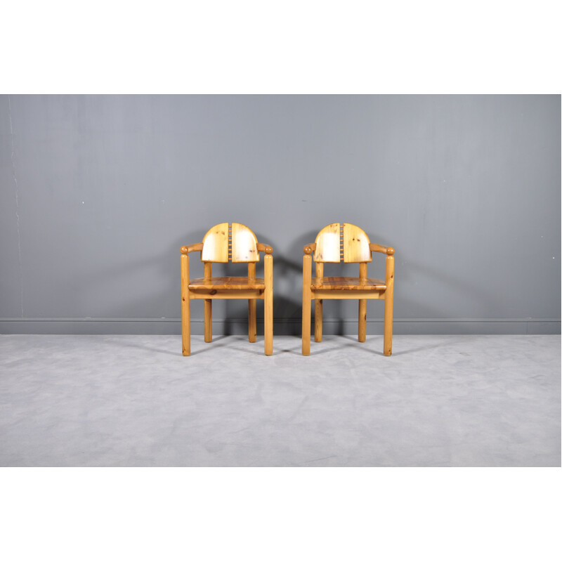 2 chaises vintage en bois de pin par Rainer Daumiller pour Hirtshals Sawmill, Suède, années 1970