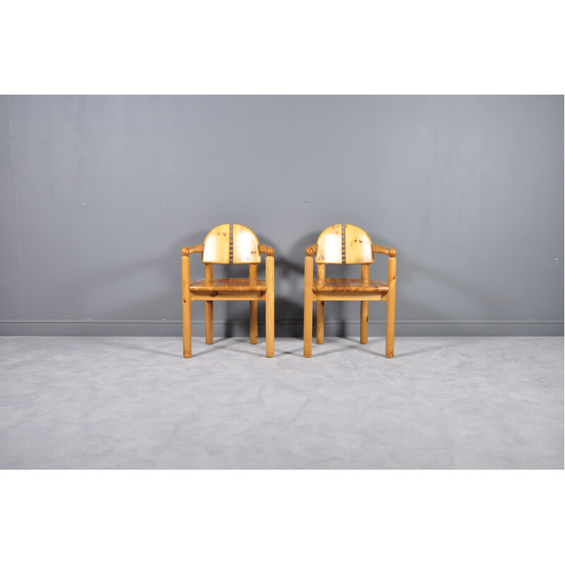 Set of 2 vintage Dining Chairs in pine wood by Rainer Daumiller for Hirtshals Sawmill, Sweden, 1970s