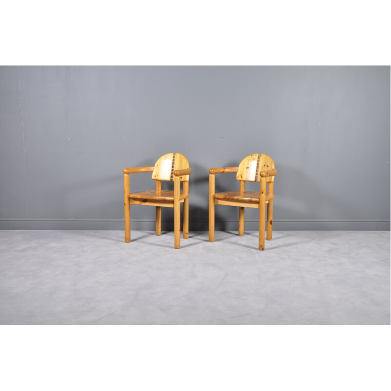 2 chaises vintage en bois de pin par Rainer Daumiller pour Hirtshals Sawmill, Suède, années 1970
