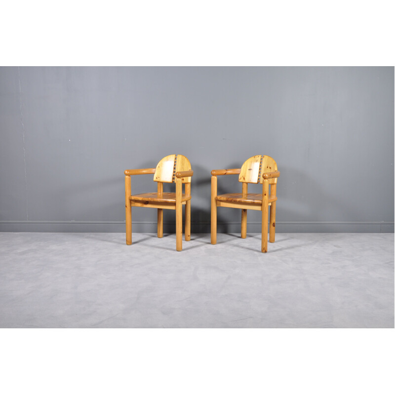 Set of 2 vintage Dining Chairs in pine wood by Rainer Daumiller for Hirtshals Sawmill, Sweden, 1970s