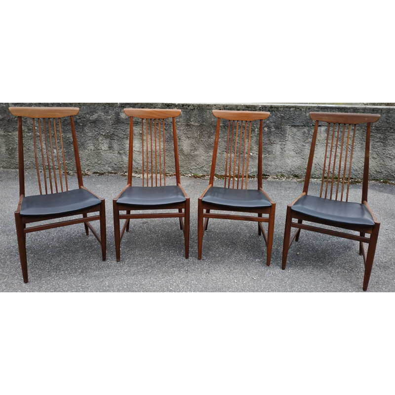 Suite de 4 chaises vintage scandinaves des années 60