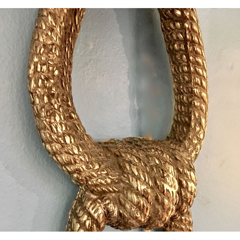Suite de 3 appliques vintage cordées en bronze par Valenti