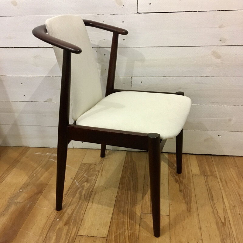 Set of 8 vintage Scandinavian mahogany chairs