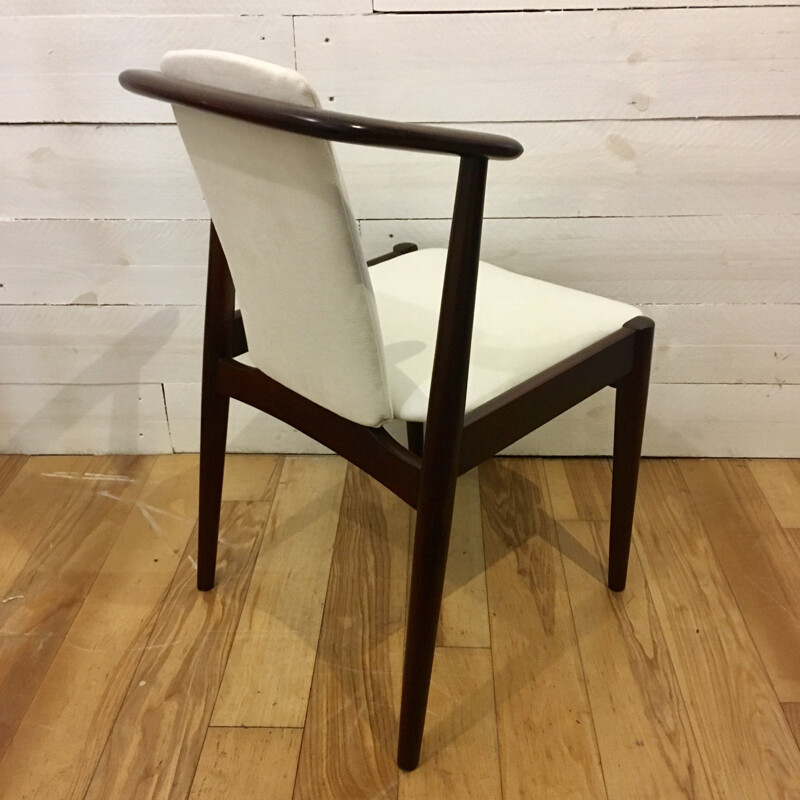 Set of 8 vintage Scandinavian mahogany chairs