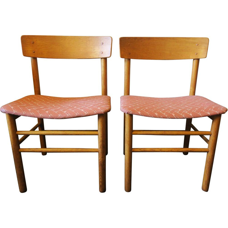 Pair of J39 chairs by Børge Mogensen for Farstrup