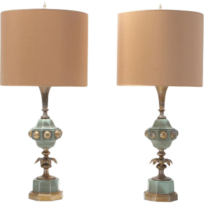 Paire de lampes vintage hollywood regency
